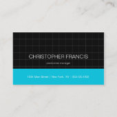 ターコイズとブラック·グリッドの名クール刺 名刺 (裏面)