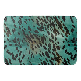 ターコイズとブラック バスマット