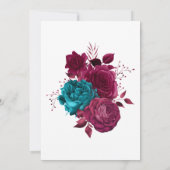 ターコイズとブルゴーニュフローラリハーサルディナー 招待状 (裏面)