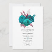 ターコイズとブルゴーニュフローラ婚約パーティ 招待状 (正面)