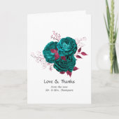 ターコイズとブルゴーニュ結婚ーフローラ サンキューカード (正面)