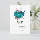 ターコイズとブルゴーニュ結婚ーフローラ 出欠カード (スタンド正面)