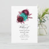 ターコイズとブルゴーニュ結婚ーフローラ 招待状 (スタンド正面)