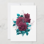 ターコイズとブルゴーニュ結婚ーフローラ 招待状 (裏面)