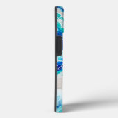 ターコイズとブルーマーブルモノグラムネームビーチイ Case-Mate iPhoneケース (裏面 / 右)