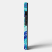 ターコイズとブルーマーブルモノグラムネームビーチイ Case-Mate iPhoneケース (裏面 / 左)