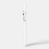 ターコイズとホットピンクの犬の足あとプリント Case-Mate iPhoneケース (裏面 / 左)