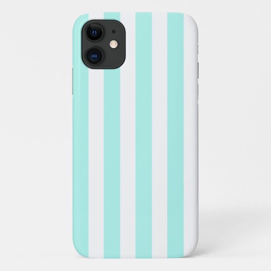 ターコイズとホワイトキャンディストライプー Case-Mate iPhoneケース (裏面)