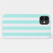 ターコイズとホワイトキャンディストライプー Case-Mate iPhoneケース (裏面(横))