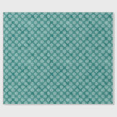 ターコイズとホワイトスノーフレーククリスマス ラッピングペーパー (フラット)