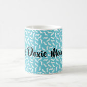 ターコイズとホワイトドキシーママ母の日のマグカップ コーヒーマグカップ (中央)