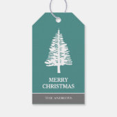 ターコイズとホワイトパインのクリスマス ツリー ギフトタグ (裏面)