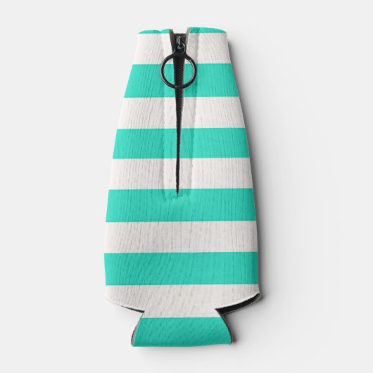 ターコイズとホワイト航海のストライプビーチサンダル ボトルクーラー (裏面)