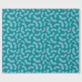ターコイズとモダンピンクのミスタントー魔法シームレス ラッピングペーパー (フラット)