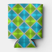 ターコイズとライムとシルバースクウェア 缶クーラー (正面)