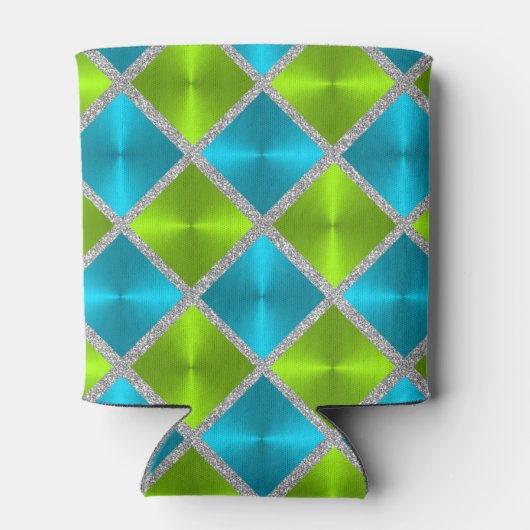 ターコイズとライムとシルバースクウェア 缶クーラー (裏面)