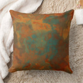 ターコイズとラストマーブル抽象芸術 クッション (ブランケット)