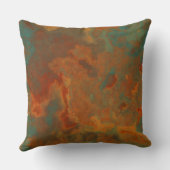 ターコイズとラストマーブル抽象芸術 クッション (裏面)