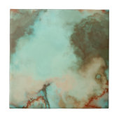 ターコイズとラストマーブル抽象芸術 タイル (正面)