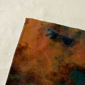 ターコイズとラストマーブル抽象芸術 ビーチタオル (インサイチュ)