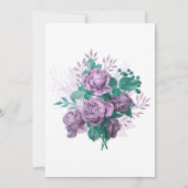 ターコイズとラベンダーフローラバチェロレッテ 招待状 (裏面)