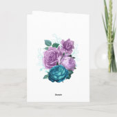 ターコイズとラベンダーフローラ結婚ズ サンキューカード (裏面)