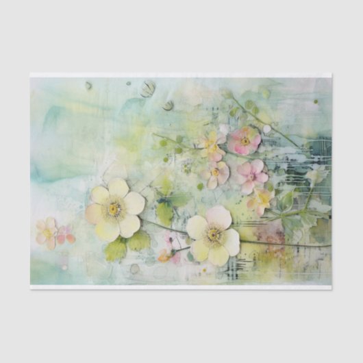 ターコイズとレモンの混魅力的合メディア 薄葉紙 (正面)