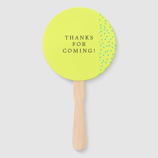 ターコイズとレモンサマービーチ結婚式の好意 ハンドファン (裏面)