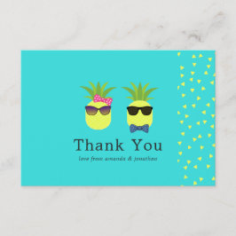 ターコイズとレモンパイナップル結婚ズありがとう サンキューカード
