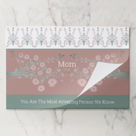 ターコイズとロージーフローラ紙ランチョンマット ペーパーパッド