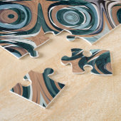 ターコイズと接線の円パターン ジグソーパズル (側面)