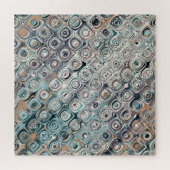 ターコイズと接線の円パターン ジグソーパズル (横)