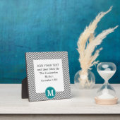 ターコイズと木炭シェブロンカスタムズモノグラム フォトプラーク (インサイチュ)