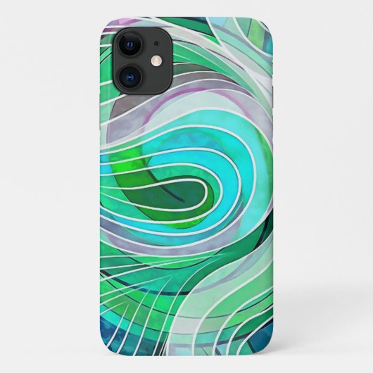 ターコイズと淡い色のアクアドール(白い線付き) Case-Mate iPhoneケース (裏面)