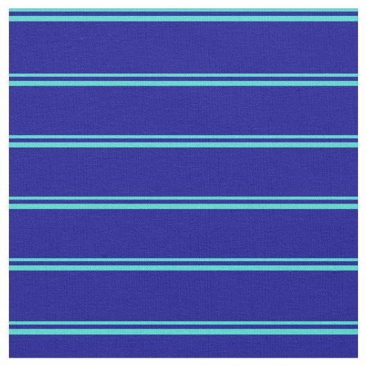 ターコイズと濃い青のパターン ファブリック (クローズアップ)