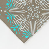 ターコイズと灰色と白のクリスマス装飾。 フリースブランケット (角)