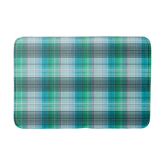 ターコイズと灰色 バスマット (正面)