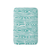 ターコイズと白い木製リングや輪 バスマット (正面縦)