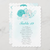 ターコイズと白い花のシーティンググラフカード (正面/裏面)