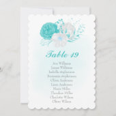 ターコイズと白い花のシーティンググラフカード (正面)