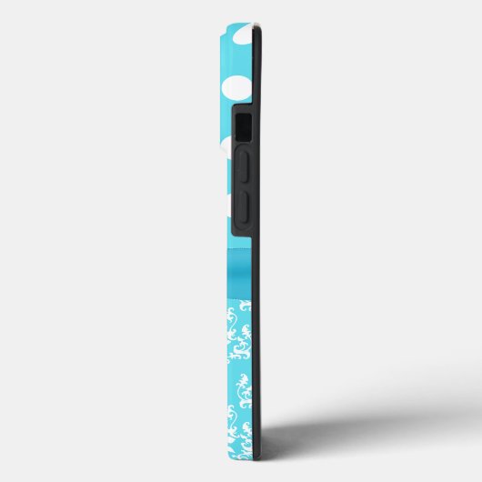 ターコイズと白の模様とラディバグ Case-Mate iPhoneケース (裏面 / 左)