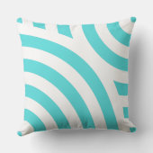 ターコイズと白ストライプの波模様 クッション (裏面)