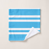 ターコイズと白ストライプ色 バスタオルセット (ウォッシュタオル)