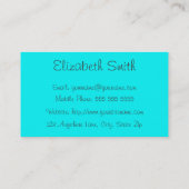 ターコイズと白フローラ蝶の名刺 名刺 (裏面)