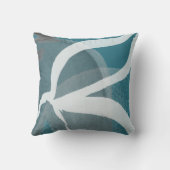 ターコイズと白芸術的抽象芸術水色 クッション (裏面)