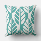 ターコイズと白葉色のパターン クッション (裏面)