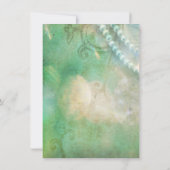 ターコイズと真珠の素朴結婚式招待状 招待状 (裏面)