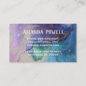 ターコイズと紫かわいらし水色芸術的 名刺 (裏面)