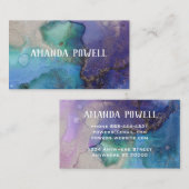 ターコイズと紫かわいらし水色芸術的 名刺 (正面/裏面)