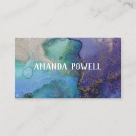 ターコイズと紫かわいらし水色芸術的 名刺